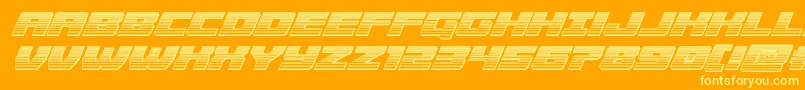 Cruiserfortresschromeital-Schriftart – Gelbe Schriften auf orangefarbenem Hintergrund