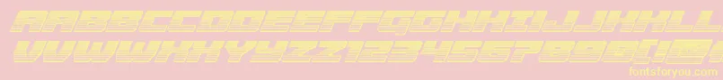 Cruiserfortresschromeital-Schriftart – Gelbe Schriften auf rosa Hintergrund