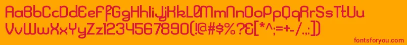 KleptocracyexRegular Font – Red Fonts on Orange Background