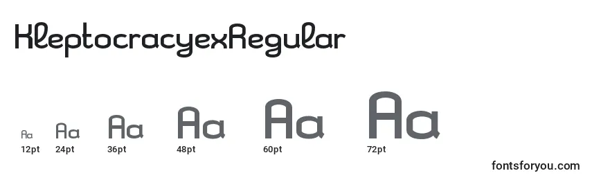 KleptocracyexRegular Font Sizes