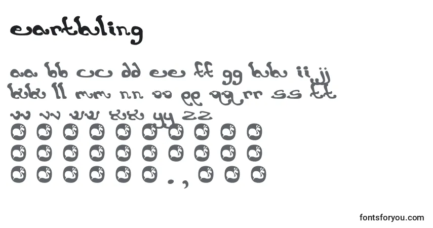Czcionka Earthling – alfabet, cyfry, specjalne znaki