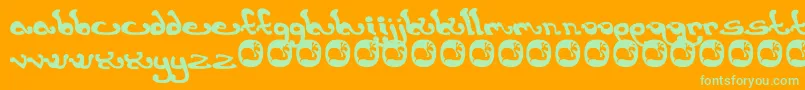 Earthling Font – Green Fonts on Orange Background