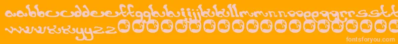 Earthling Font – Pink Fonts on Orange Background