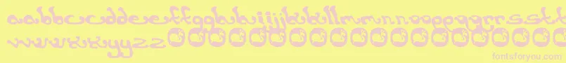 Earthling Font – Pink Fonts on Yellow Background