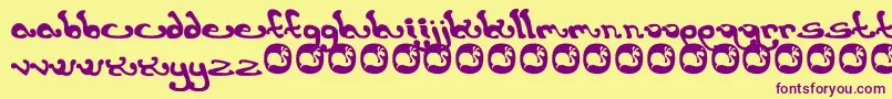Earthling Font – Purple Fonts on Yellow Background