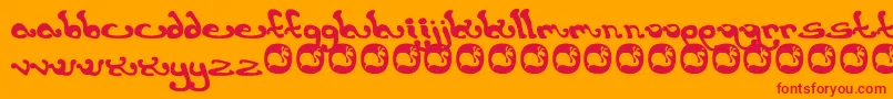 Fonte Earthling – fontes vermelhas em um fundo laranja