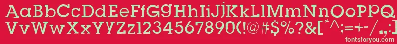 SlugBugOpenRegular Font – Green Fonts on Red Background