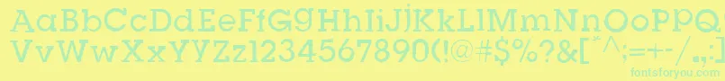 Czcionka SlugBugOpenRegular – zielone czcionki na żółtym tle