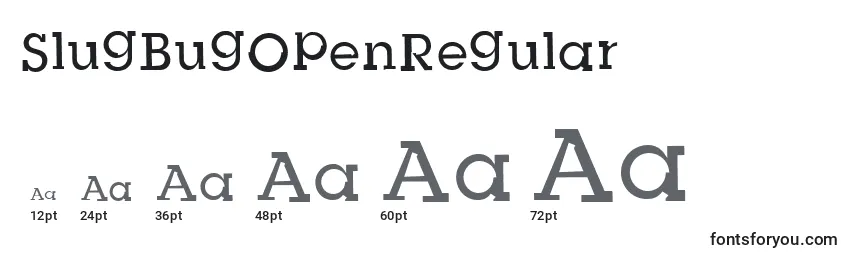 SlugBugOpenRegular Font Sizes