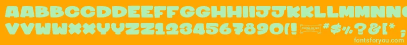 Шрифт Sharkymeduza1 – зелёные шрифты на оранжевом фоне