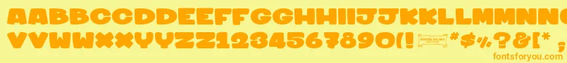 Sharkymeduza1 Font – Orange Fonts on Yellow Background