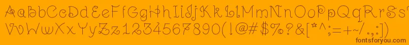 Jugulart-Schriftart – Braune Schriften auf orangefarbenem Hintergrund