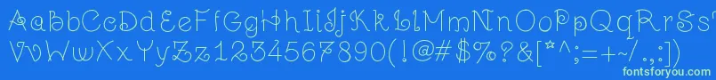 Jugulart Font – Green Fonts on Blue Background