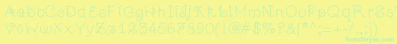Jugulart-Schriftart – Grüne Schriften auf gelbem Hintergrund