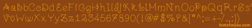 Czcionka Jugulart – pomarańczowe czcionki na brązowym tle