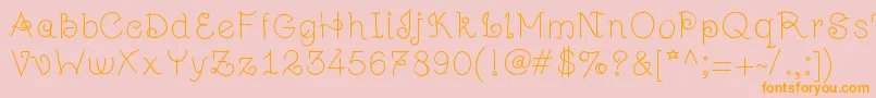 Jugulart-Schriftart – Orangefarbene Schriften auf rosa Hintergrund