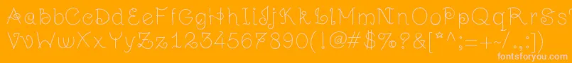 Jugulart-Schriftart – Rosa Schriften auf orangefarbenem Hintergrund