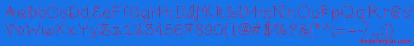 Jugulart Font – Red Fonts on Blue Background