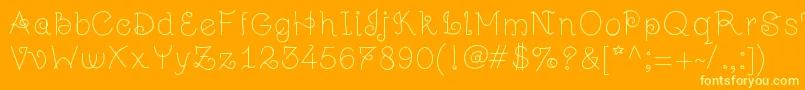 Więcej informacji o czcionce Jugulart Czcionka Jugulart – żółte czcionki na pomarańczowym tle