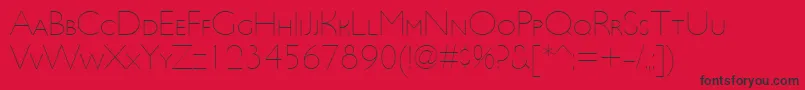 フォントUltimapdbcUltralightsmallc – 赤い背景に黒い文字