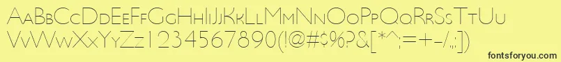 UltimapdbcUltralightsmallc Font – Black Fonts on Yellow Background