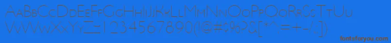 UltimapdbcUltralightsmallc Font – Brown Fonts on Blue Background