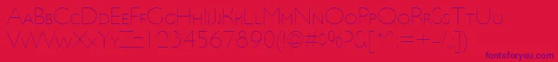 フォントUltimapdbcUltralightsmallc – 赤い背景に紫のフォント