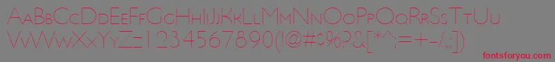 UltimapdbcUltralightsmallc Font – Red Fonts on Gray Background