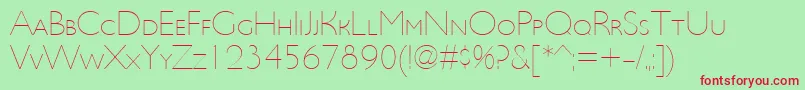 UltimapdbcUltralightsmallc Font – Red Fonts on Green Background