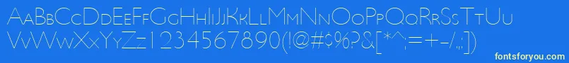 UltimapdbcUltralightsmallc Font – Yellow Fonts on Blue Background