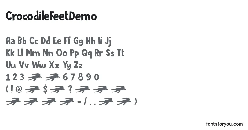 Шрифт CrocodileFeetDemo – алфавит, цифры, специальные символы