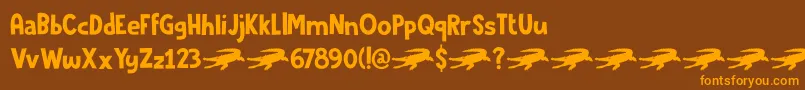 CrocodileFeetDemo Font – Orange Fonts on Brown Background