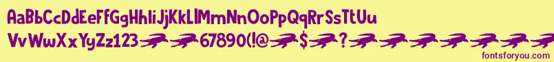 CrocodileFeetDemo Font – Purple Fonts on Yellow Background