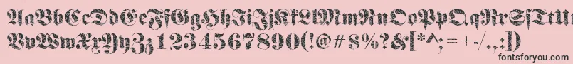 FrakturbrokenglassRegular Font – Black Fonts on Pink Background