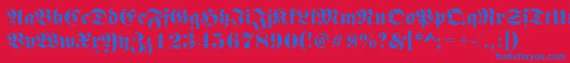 FrakturbrokenglassRegular Font – Blue Fonts on Red Background