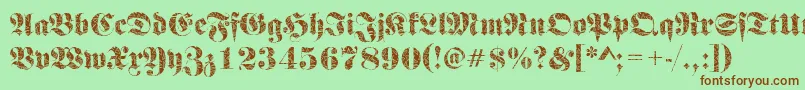 FrakturbrokenglassRegular Font – Brown Fonts on Green Background