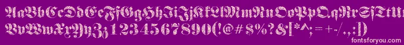 FrakturbrokenglassRegular Font – Pink Fonts on Purple Background