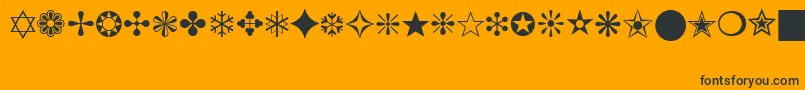 Fonte ZapfDingbatsBt – fontes pretas em um fundo laranja