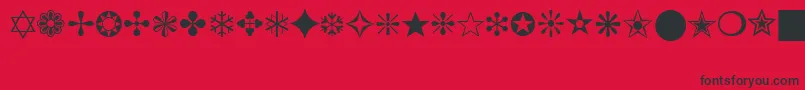 Police ZapfDingbatsBt – polices noires sur fond rouge