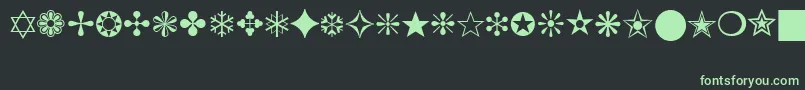 ZapfDingbatsBt-fontti – vihreät fontit mustalla taustalla