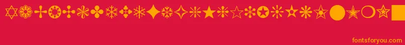 フォントZapfDingbatsBt – 赤い背景にオレンジの文字
