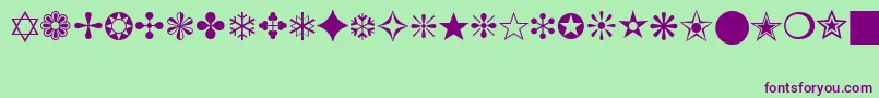 ZapfDingbatsBt-Schriftart – Violette Schriften auf grünem Hintergrund