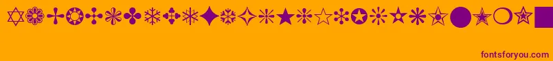 ZapfDingbatsBt Font – Purple Fonts on Orange Background
