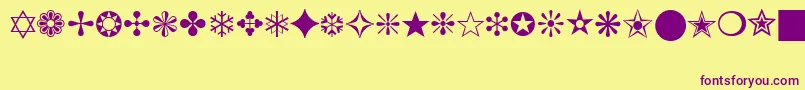 ZapfDingbatsBt Font – Purple Fonts on Yellow Background