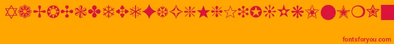 Шрифт ZapfDingbatsBt – красные шрифты на оранжевом фоне