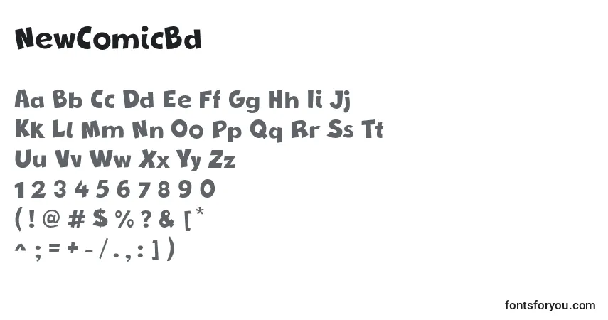 Czcionka NewComicBd – alfabet, cyfry, specjalne znaki