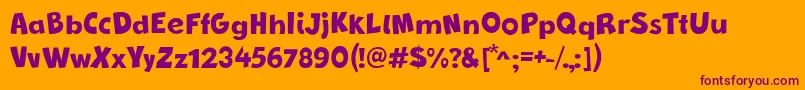 Шрифт NewComicBd – фиолетовые шрифты на оранжевом фоне