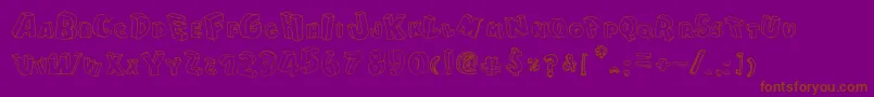 CartoonBlocks-Schriftart – Braune Schriften auf violettem Hintergrund