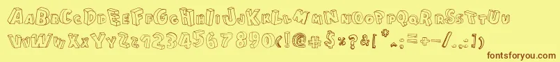 CartoonBlocks Font – Brown Fonts on Yellow Background