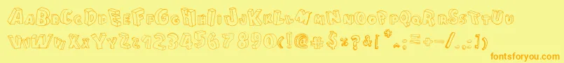 CartoonBlocks Font – Orange Fonts on Yellow Background